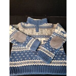Ministry of Rascals Boys 3T Fair Isle Quarter Zip Sweater Sherpa Collar READ